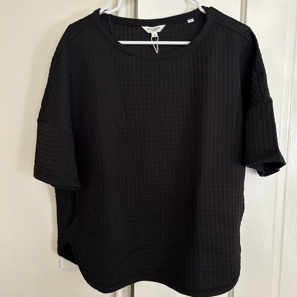 Max Studio London Oversized Waffle Shirt w/Pockets, S & M